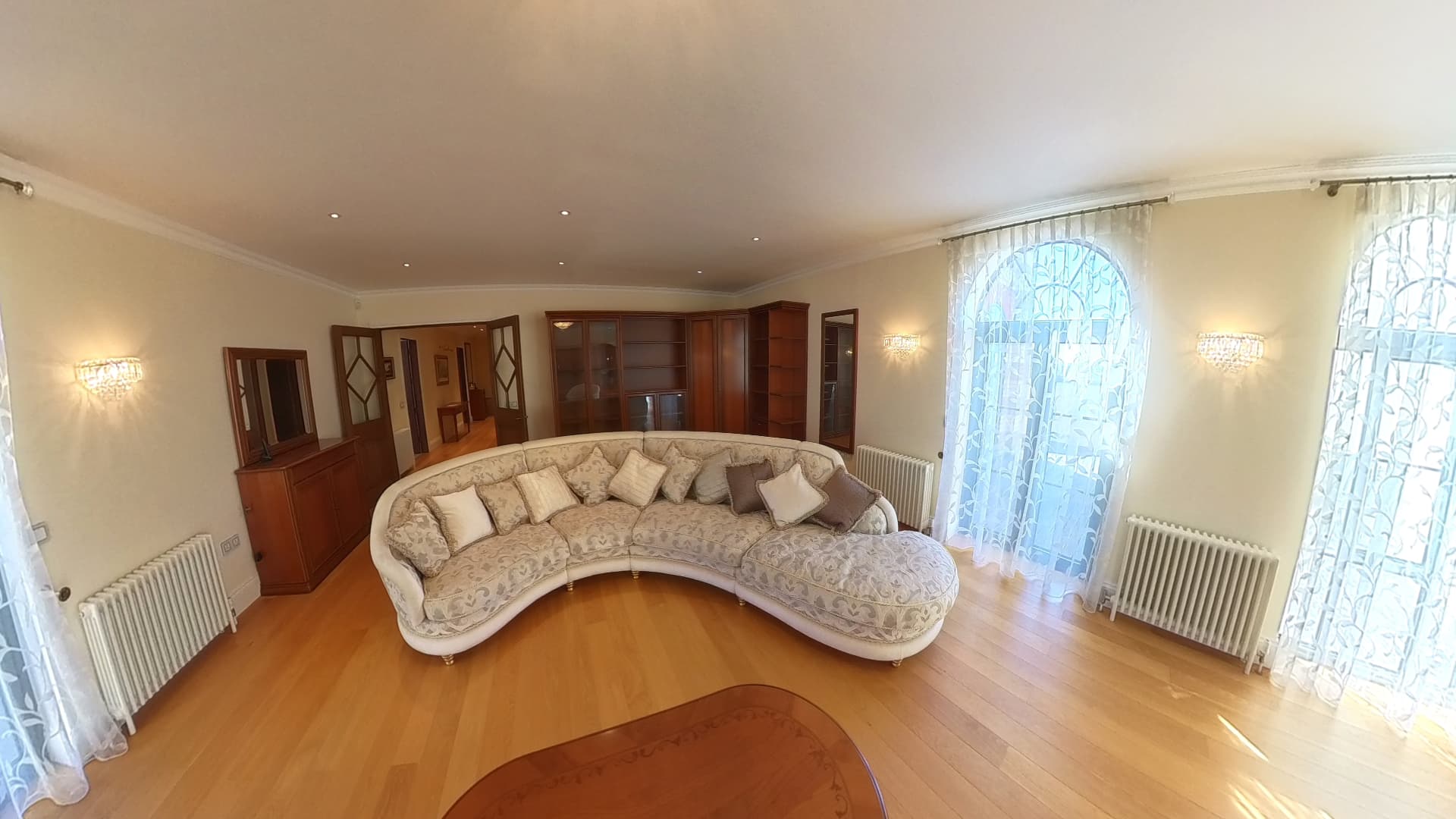 Spacious lounge room with natural light