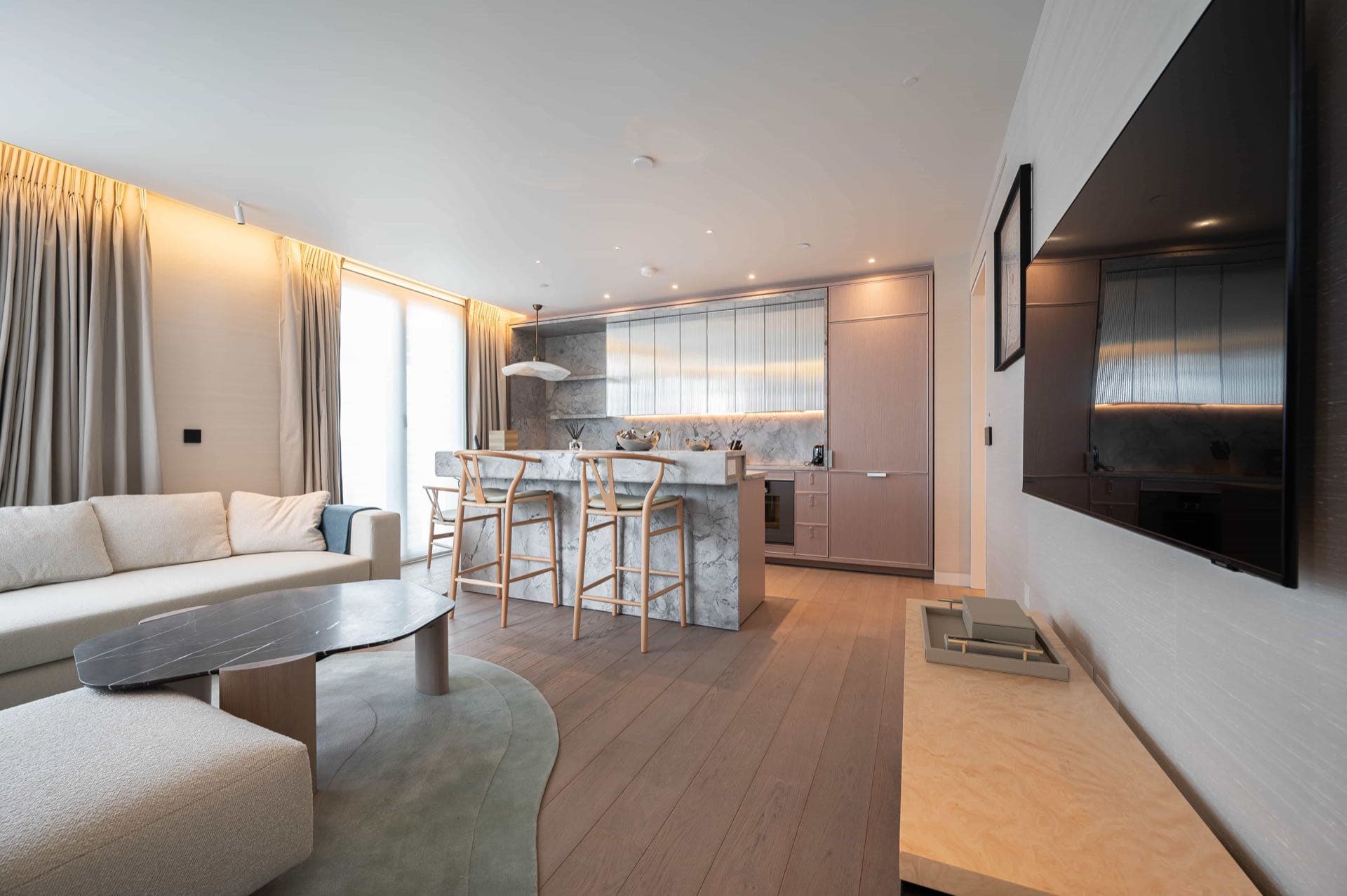 Open-plan living and kitchen