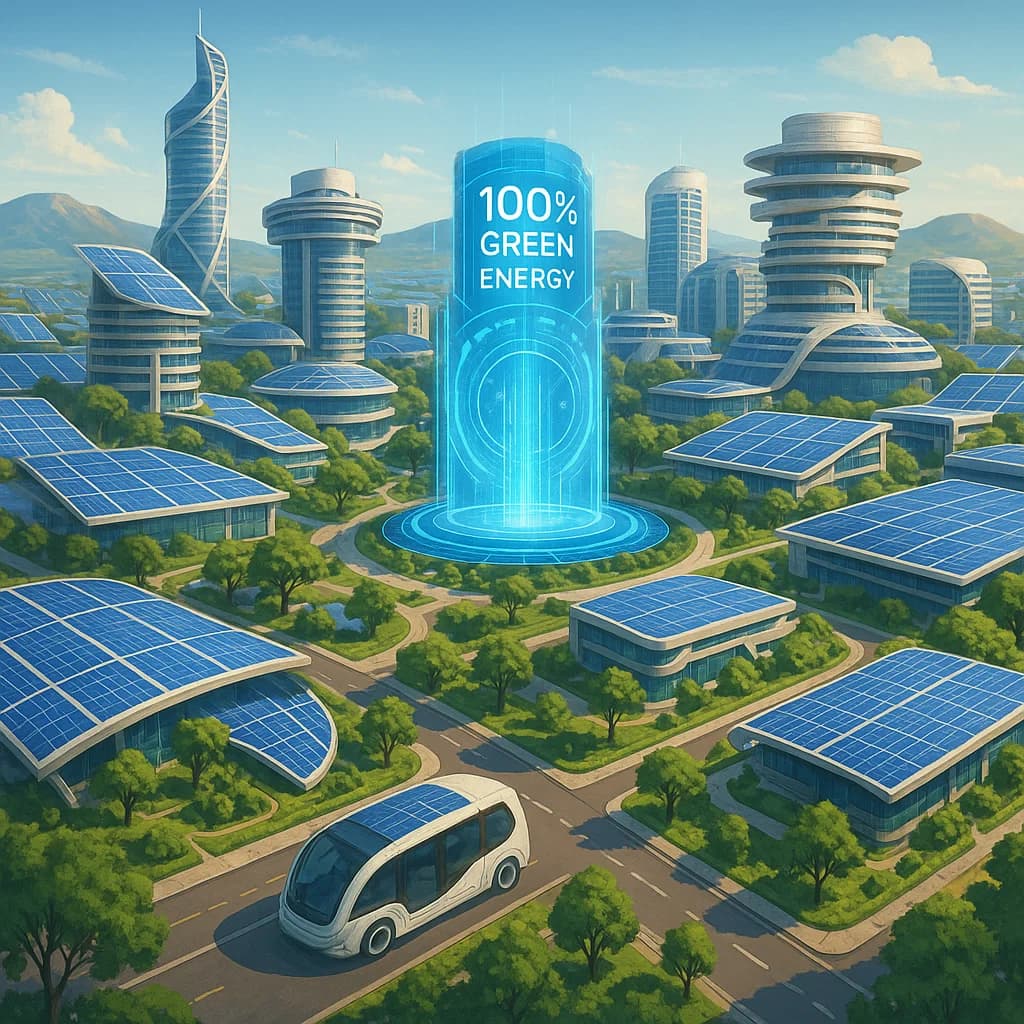 5D Solar City sustainable smart city concept