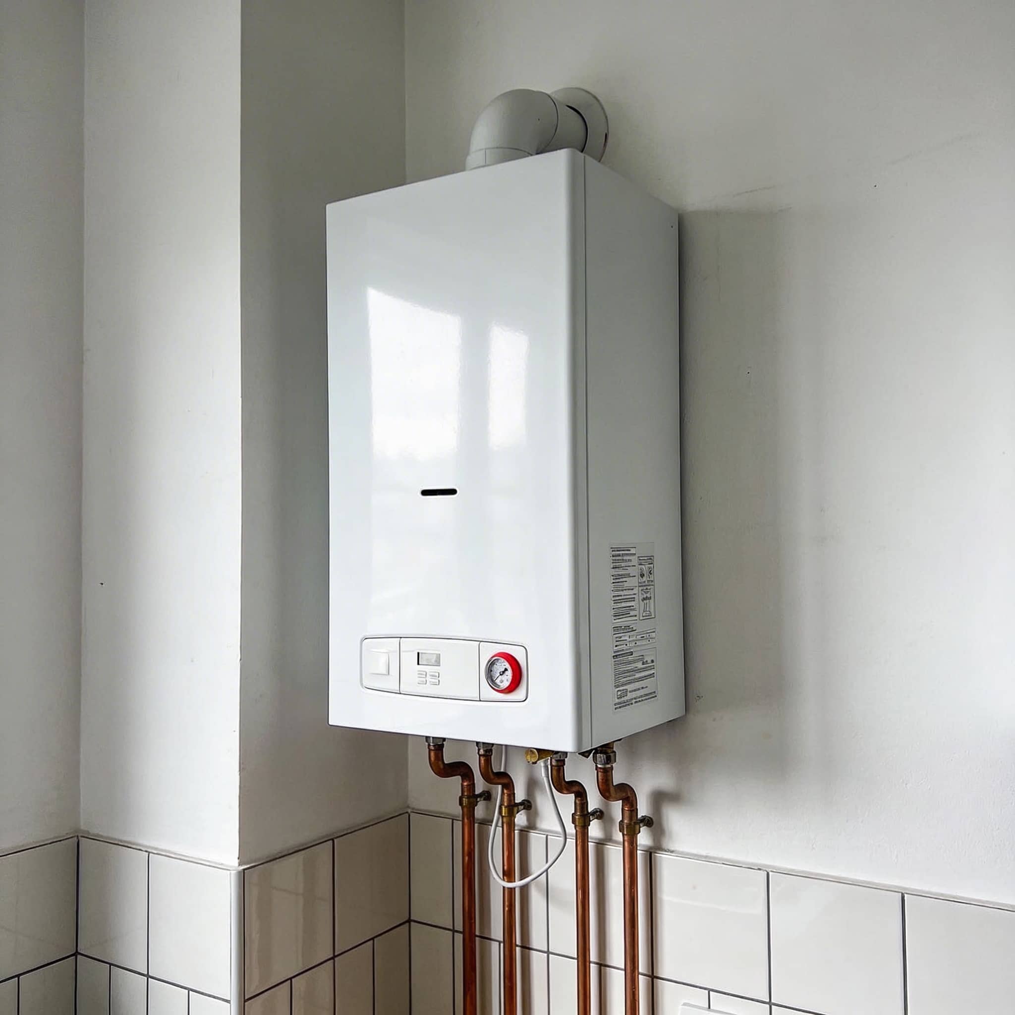 Gas safety certificate check on a boiler in a Knightsbridge property